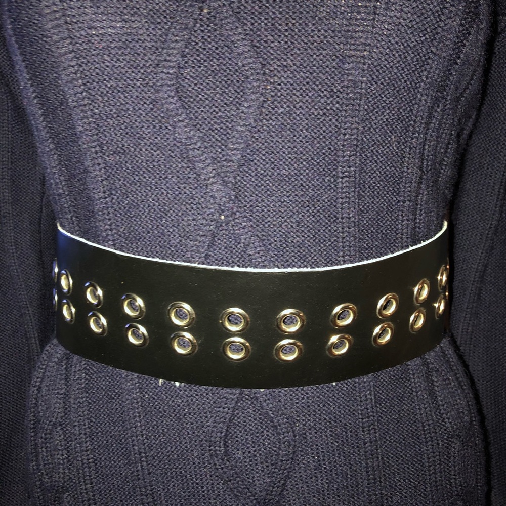 Sandy Duftler leather grommet belt